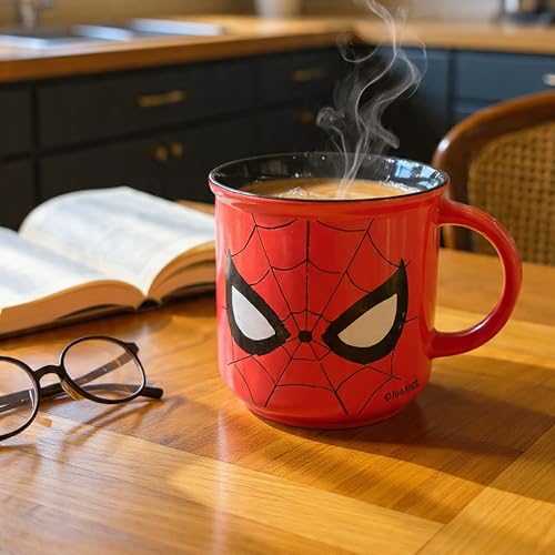Image of Clay Craft Official Compatible with Marvel Spider-Man Face Print Mug | Premium Ceramic Coffee /Milk Mug, 400 ml | Superhero Gift for Kids & Adults | Microwave & Dishwasher Safe