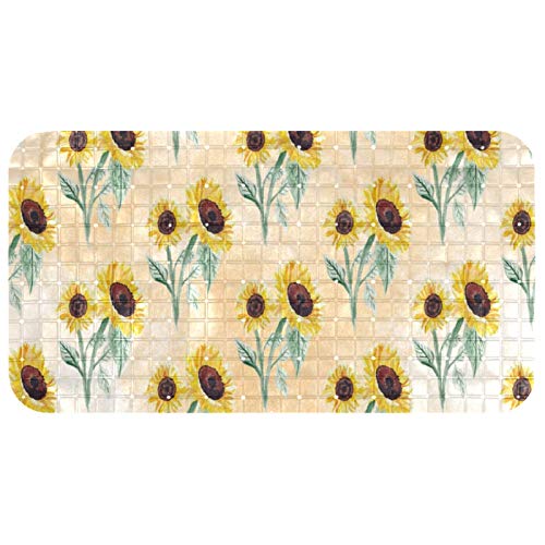 Alfombrilla de ducha Bennigiry de diseño exclusivo con estampado de girasol 2