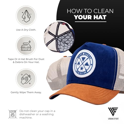 Image of Urban Effort Trucker Hat for Men - Mesh Back Baseball Cap, 5 Panel Snapback Hats for Men and Women