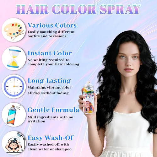 Spray temporal para el cabello negro lavable en un día miniatura 2