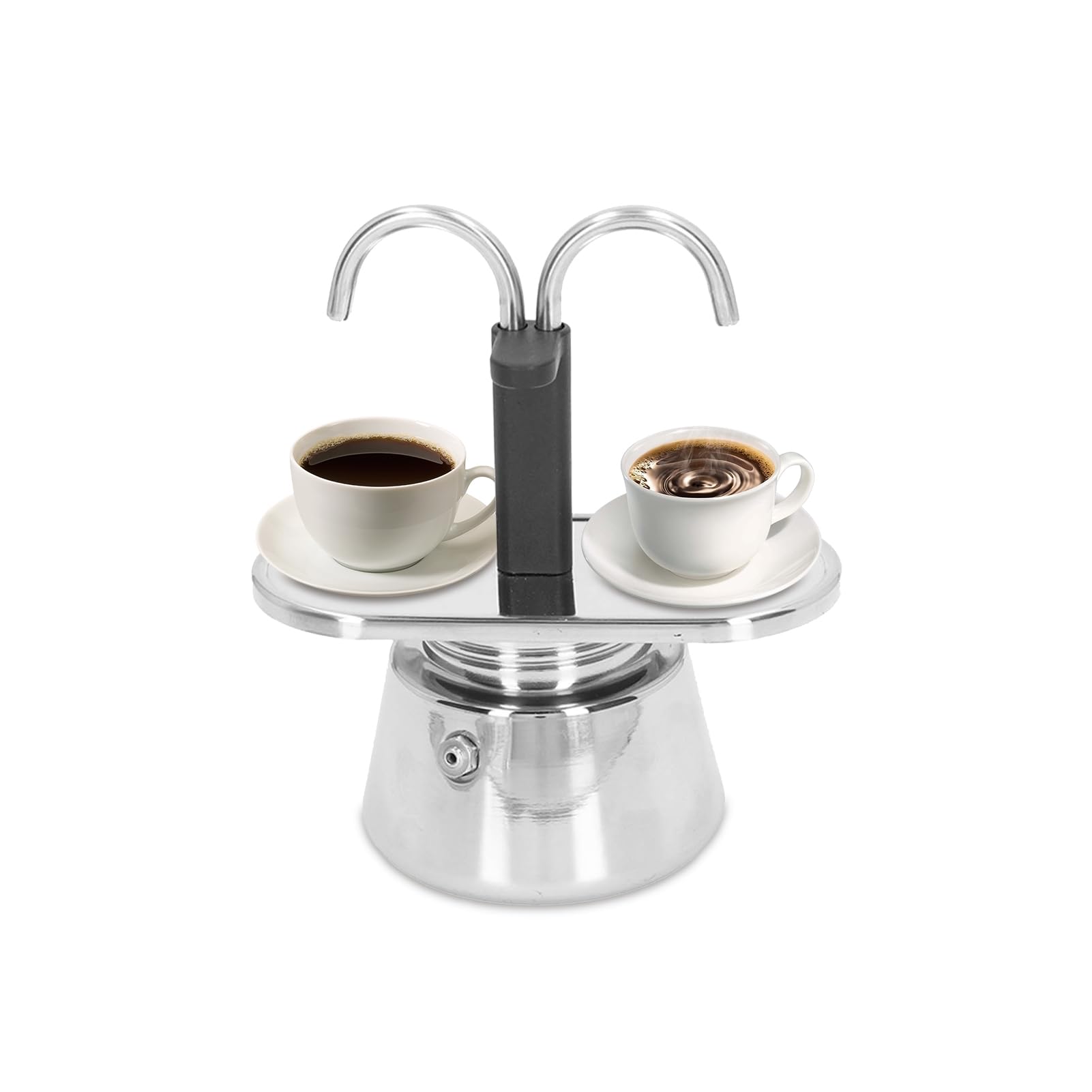 Topyond Moka Pot Cafetière En Acier Inoxydable De 100 Ml Avec Passoire épaisse à Double Tuyau Et Poignée Antidérapante Anti-brûlure Moka Express Cafetière Italienne Et Mini Cafetière