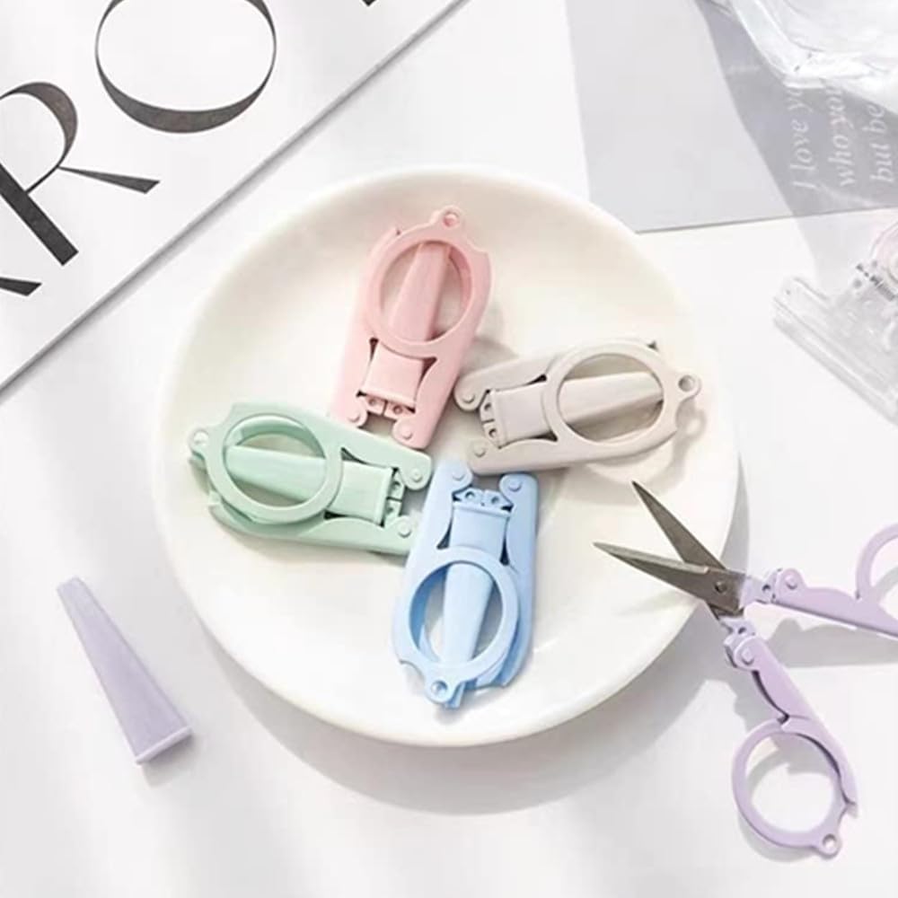 Amazon.com: 5Pcs Pastel Mini Folding Scissors with Safety Cap Small ...
