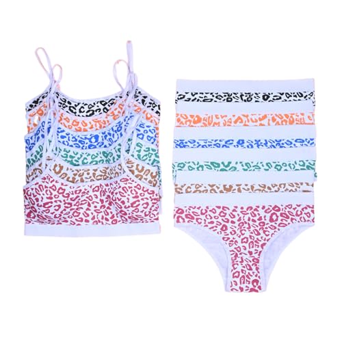 Girls' Cotton Panties Soft Underwear, Cotton Bralette Briefs Set Elastic, Girls’ Seamless Underwear Set