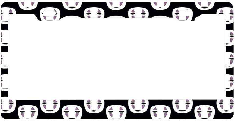 PANGERA Spirited Away Inspired Noface Pattern License Plate Frame Glitter Waterproof License Plate Covers Cute Car Tag Frame