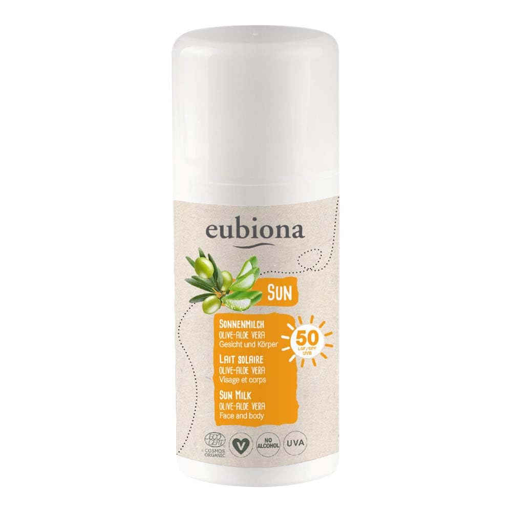 Eubiona Tagescreme Sonnenmilch SPF50 Olive-Aloe Vera 100ml