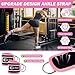 TRACE KASA Barbell Pad Set: Hip Thrusts Pad for Squats Ankle Straps for Cable Machines Women Men Hip Resistance Band Weight Lifting Straps Wrist Wraps Gym Equipment Accessories, Pink