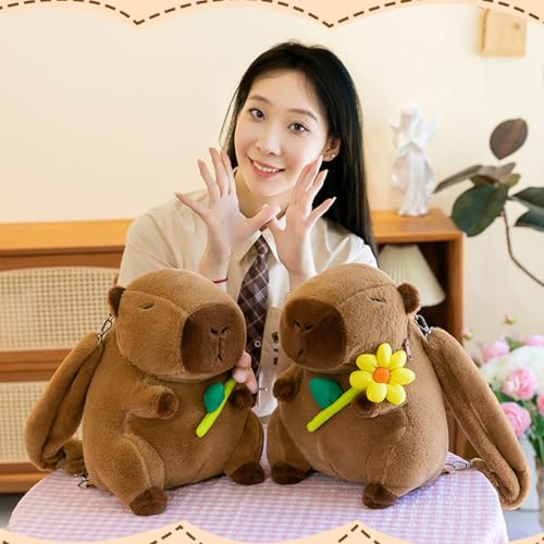 Image of Bow Bowknot Orange Flower Lollipop Cute Plush Backpack Kawaii Cartoon Design for Women Ita Bag (Pink flower)