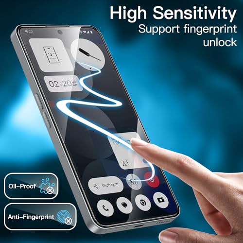 Image of JETech Full Coverage Tempered Glass Screen Protector Guard for Nothing Phone 3a / 3a Pro, Black Edge with Easy Installation Tool, Case-Friendly, HD Clear, 3-Pack