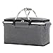 SWTOIPIG Cestino da Picnic Pieghevole, Borsa Termica Isolata Dispositivo di Raffreddamento Portatile Pieghevole a Perdite, Borsa della Spesa Kit da Picnic con Manico in Alluminio per Campeggio