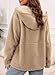 EVALESS Womens Sherpa Jacket Trendy Fleece Coats Womens Fall Winter Full Zip Up Long Sleeve Oversized Lightweight Fuzzy Hooded Jackets Outerwear Plus Size Fashion Clothing Khaki XX-Large