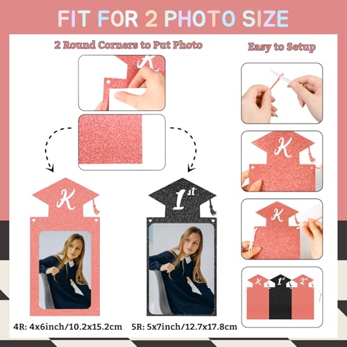 Image of Glitter Graduation Photo Banner for 2026 Graduation Party Decorations Congrats Grad We are So Proud of You Banner Kindergarten to 12th Grade Picture Banner for 2026 High School Grad Congratulation Party Backdrop Decorations Photo Props