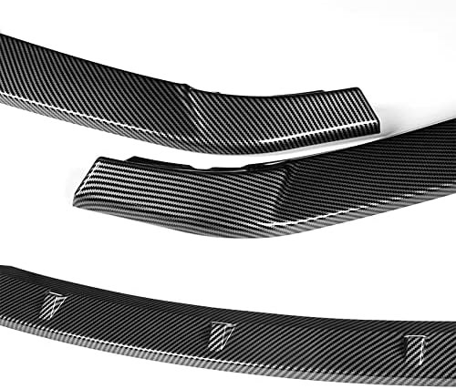 Stay-Tuned, 9PCS ABS STP-Style Front Bumper Lip Spoiler Body Kit + Universal 86" x 4" Side Skirts, Compatible with 2002-2005 BMW (E46) 3-Series Sedan/4DR, Exterior Accessory (Carbon Painted)