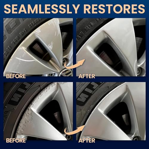 Image of Silver Rim Touch Up Paint, Chrome Wheel Scratch & Curb Rash Repair Pen Kit | Wheel Scratch Repair Kit for Curb Rash, Chrome, Alloy, Aluminum, Enamel, Universal Silver Automotive Paint (1 fl oz)