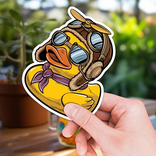 Image of Rubber Duck Sticker 8 Pcs (Large Size) Vinyl Stickers Laptop Waterproof Decal for Car Bumper Water Bottle Notebook Luggage Window Funny Party Birthday Decorations - Size 4 Inches