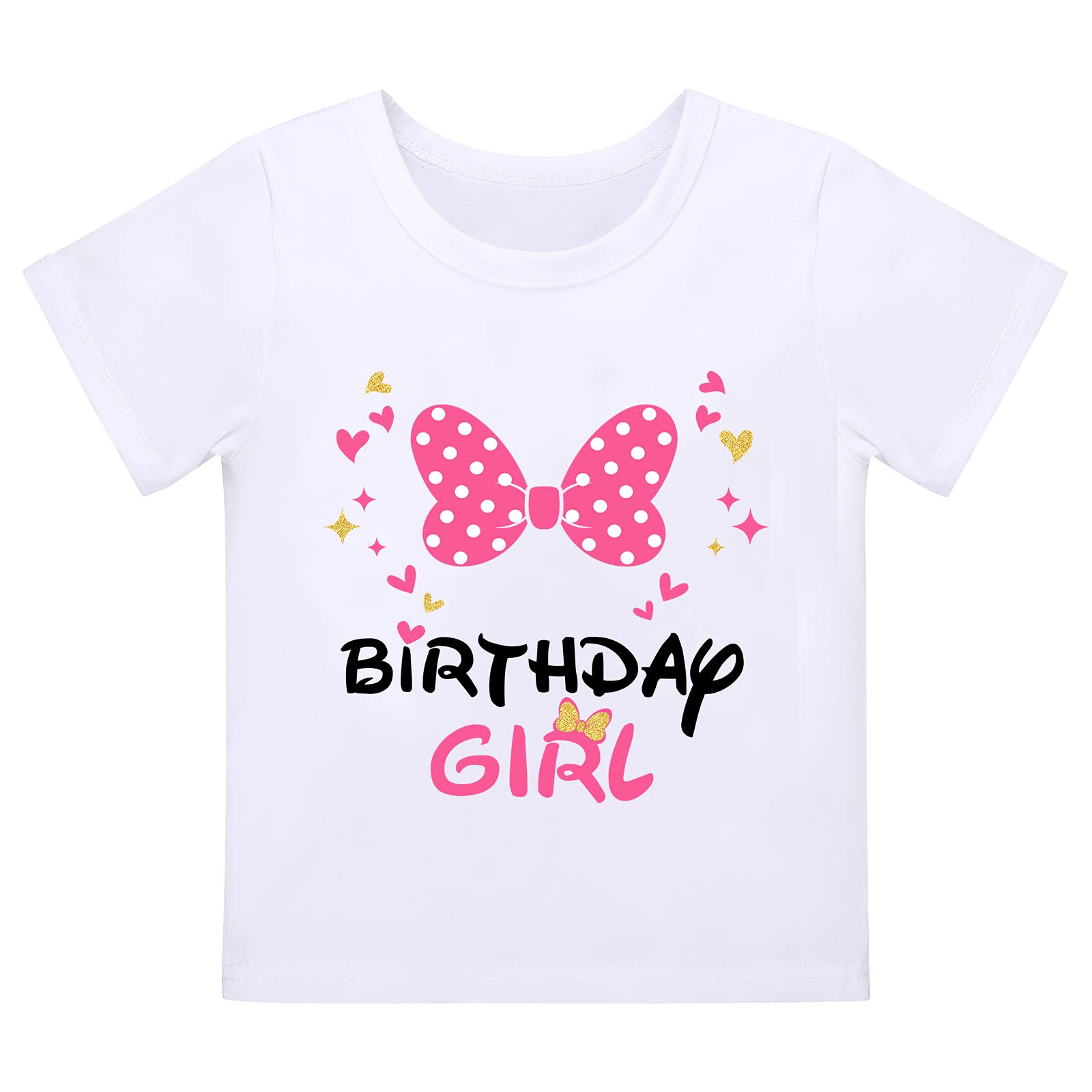 IDOPIP 3rd 4th 5th Birthday Girl Outfit Baby Toddler Shirt Top + Polka Dot Tutu Skirt + Mouse Ears Headband 3PCS Clothes Set for Princess Cake Smash Photo Shoot Dress Hot Pink Birthday Girl 4 Years