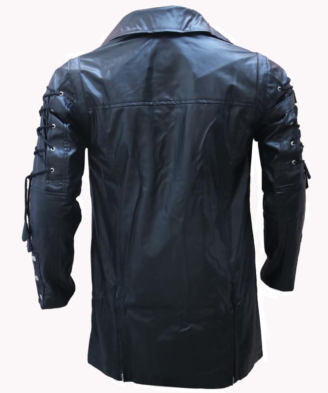 Punk Rave Gotjic Trench Coat - Steampunk Faux Leather Gothic Fashion Military Matrix Coat For Men4