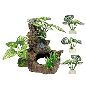 Smoothedo-Pets Betta Fish Tank Cave Decorations Aquarium Decoration Ornaments Accessories Betta Leaf pad Hammock (Fish Cave Toy-A)