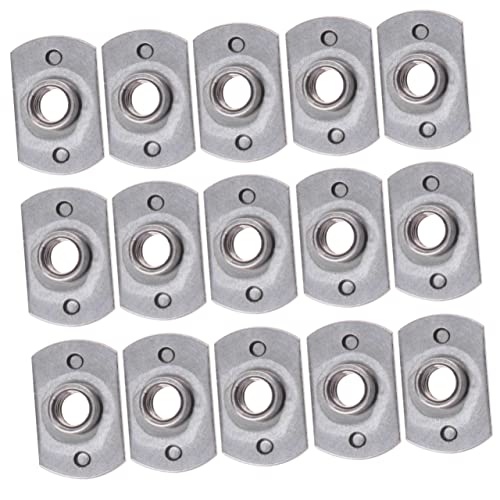 SOLUSTRE 1 Pack 15pcs T-Nuts Welded Nut Set Multi-Purpose Carbon Steel Tnuts for Home Office Outdoor Indoor Use (Grey)