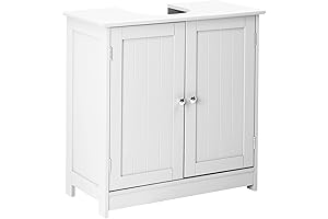 Bonnlo 3.6-inches Wide Traditional Under Bathroom Pedestal Sink Storage Cabinet with Adjustable Shelf