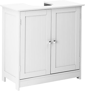 Bonnlo Pedestal Sink Storage Cabinet with 2 Doors Traditional Under Sink Cabinet Bathroom Space Saver Organizer with Adjustable Shelf White 23 5/8 W x 11 7/16 D x 23 5/8 H