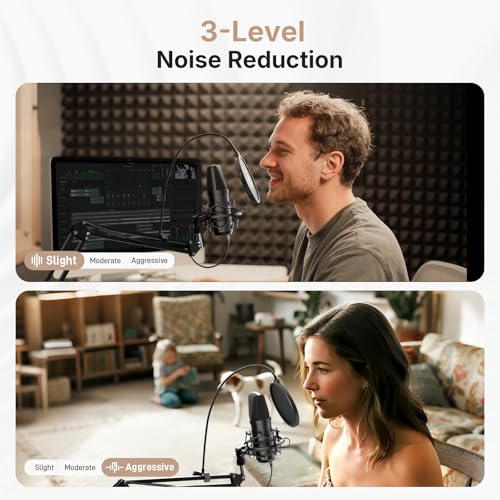 Image of MAONO A04-Gen2 XLR /USB Condenser Mic for Podcast: 192kHz /24Bit Cardioid Microphone for YouTube with Noise Cancellation Software, Metal Arm Kit, Professional Chipset for Recording, Studio, Streaming