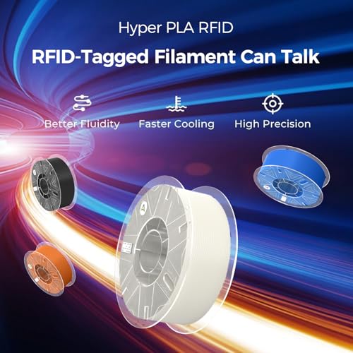 Image of Official CREALITY Hyper PLA RFID Filament 1.75mm Black & White 2KG for K2 Plus Combo, High Speed 30-600mm /s 3D Printer Filament, 1kg(2.2lbs) /Spool Hyper PLA RFID Support CFS, for Most 3D Printers