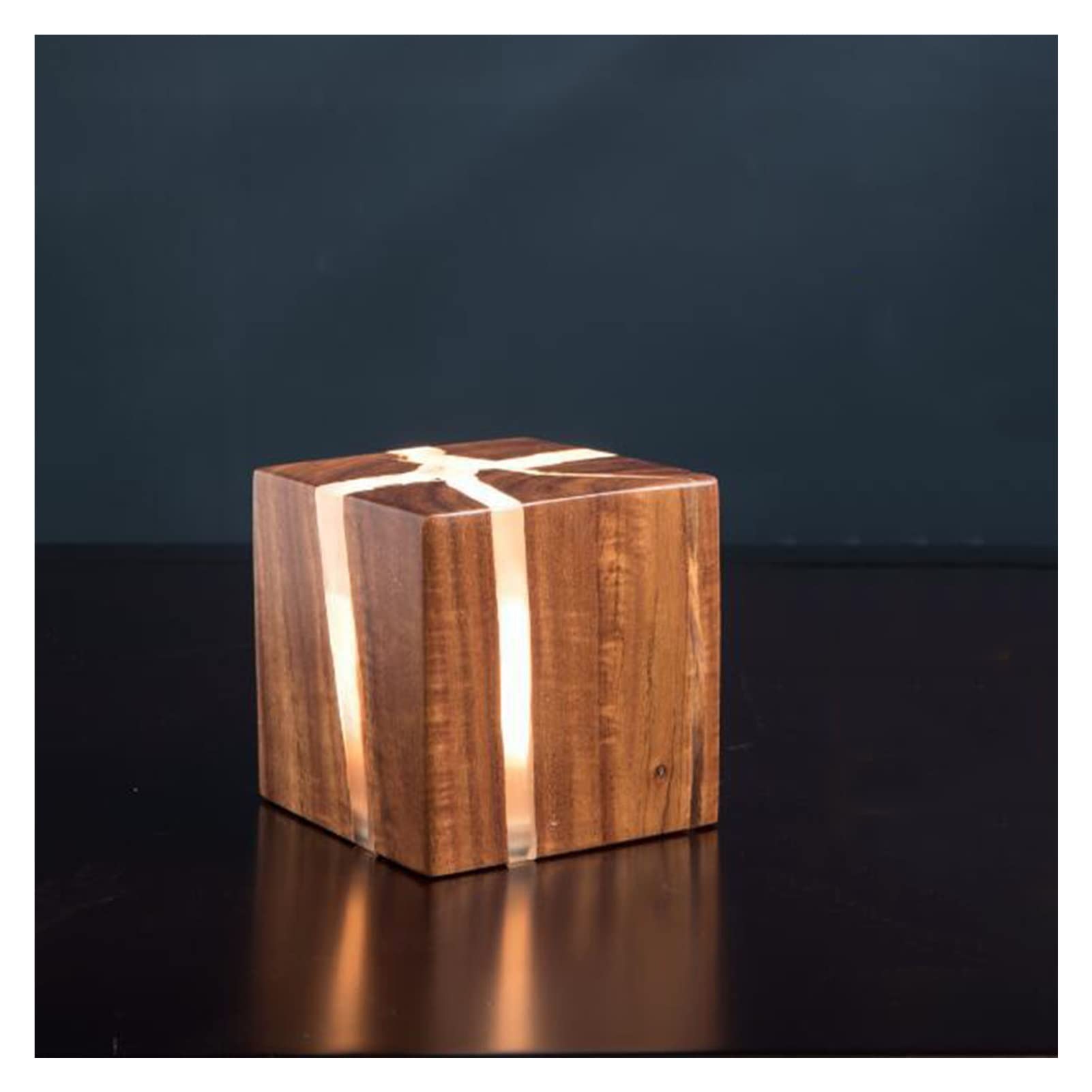 Small Wooden Cubes G4 LED Wall Lamp Lighting Decor Cracked Natural