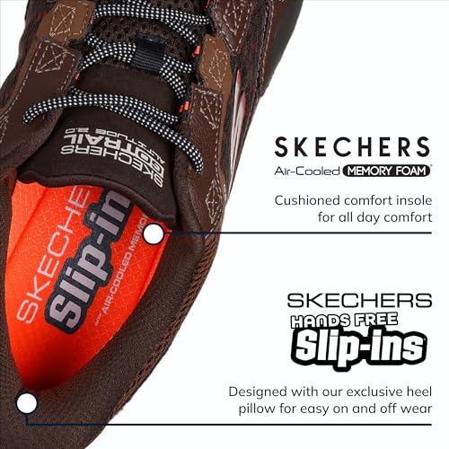 Skechers Men's GO Altitude 2.0-Rocky Hill Trail Running Shoes Sneaker, Brown/Orange, 7