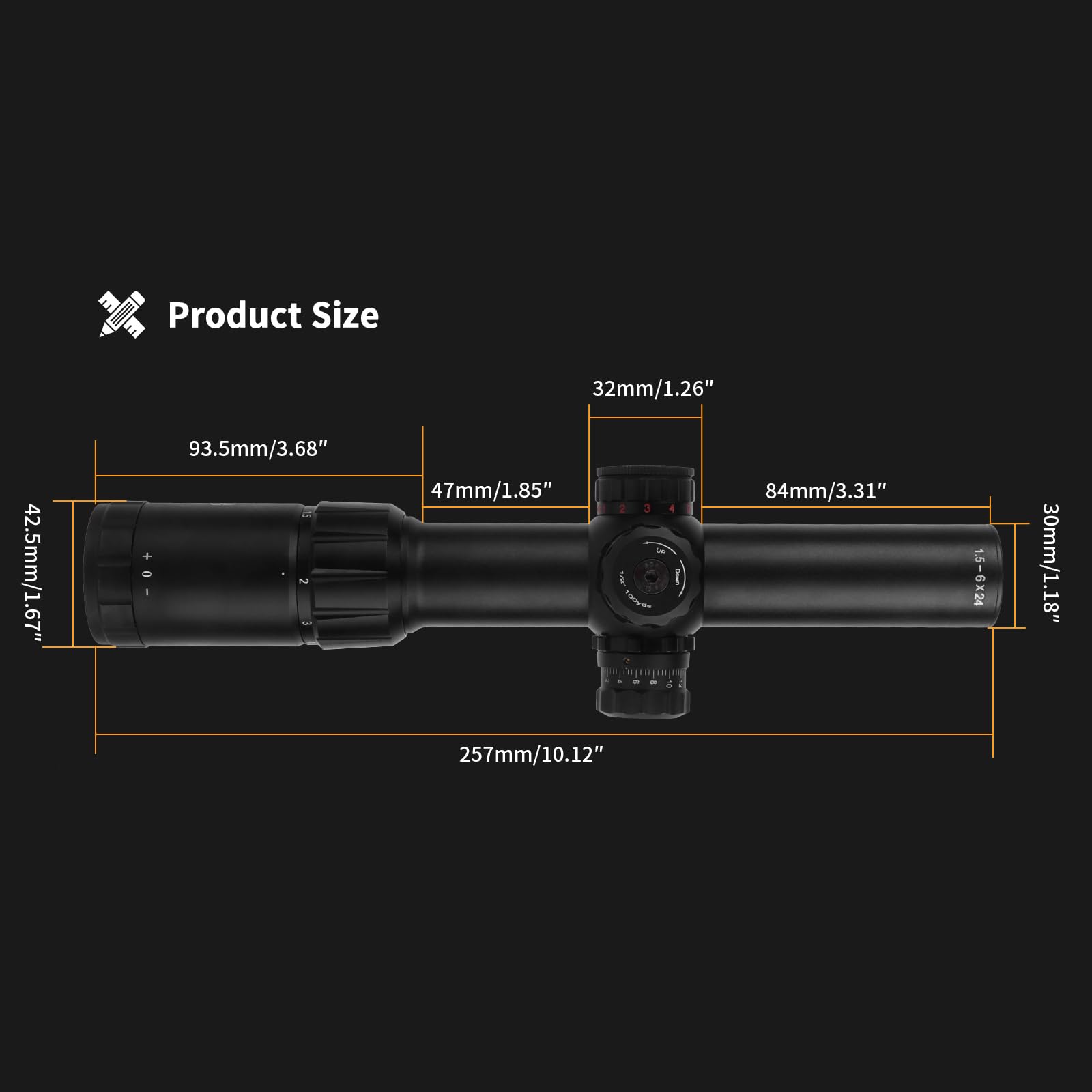 Zielfernrohr Luftgewehr 1.5-6X24mm Softair Zielfernrohr Beleuchtet Rot/Grün Absehen Gewehr Armbrust Zielfernrohr mit Weaver/Picatinny Montage für Jagd