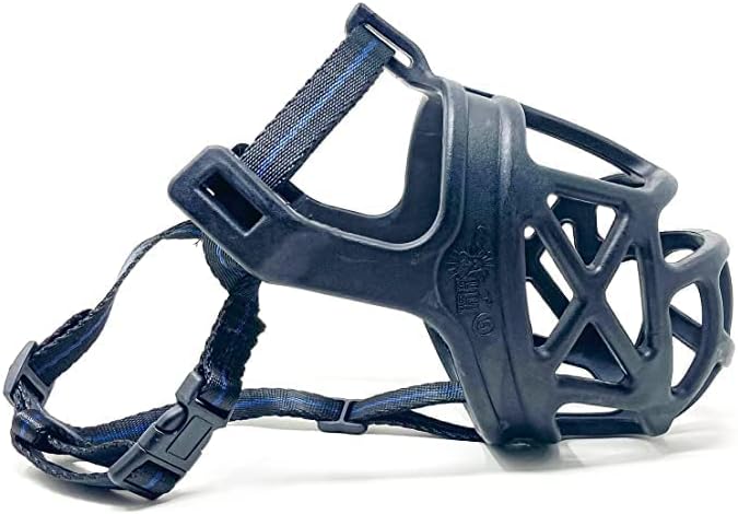 SPYNET Dog Plastic Mouth Cover Muzzle Bite Guard with Adjustable Strap Basket Ideal for Biting, Barking and Chewing Aggressive Dogs and Puppy - multicolour (Small)