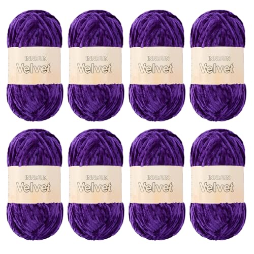 Image of Soft Velvet Chenille Yarn for Crocheting, Super Bulky Yarn for Blankets | Fluffy, plush yarn for crochet and knitting blankets, amigurumi, cushions and handmade gifts for cozy DIY projects.