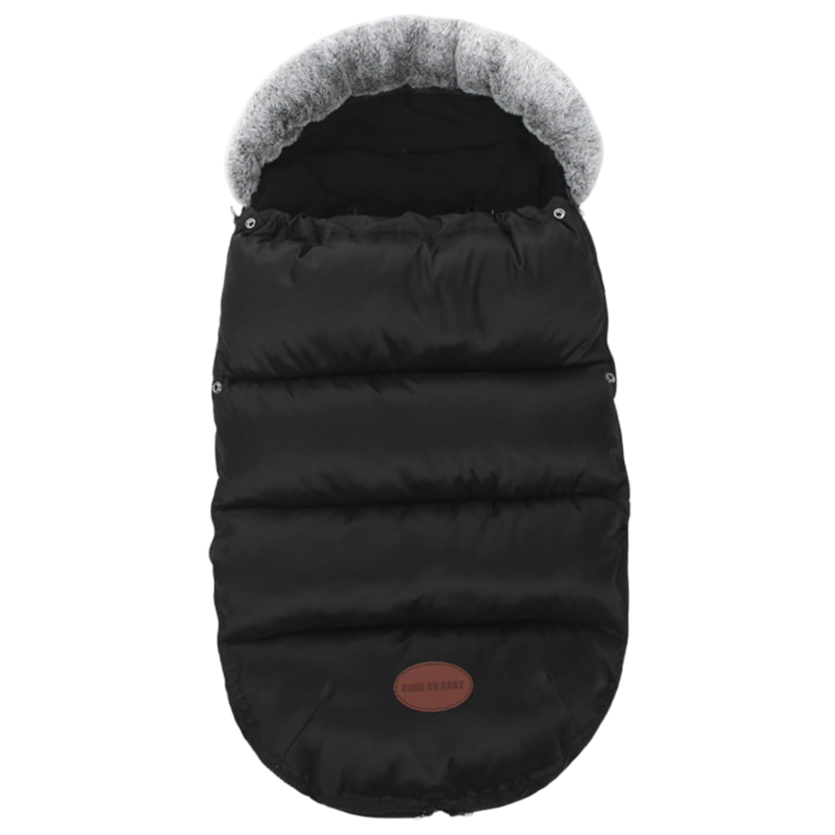 Coprigambe per passeggino Caldo foderato in pile addensato per l'inverno con collo in pelliccia e cerniera Borsa impermeabile per stamina, coperta da 35x14 pollici, copertura invernale, per dormire