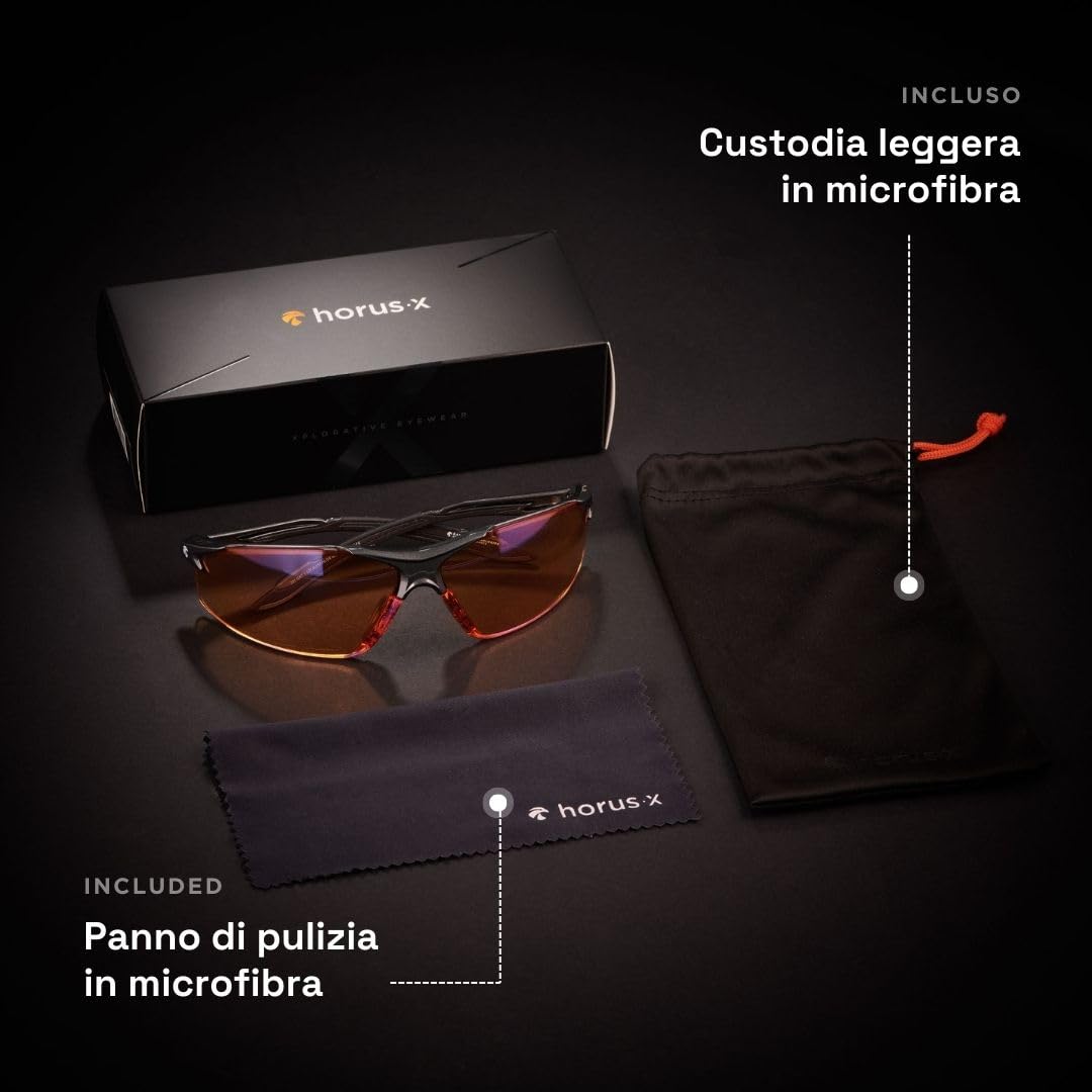 Horus X - Occhiali Anti Luce Blu Gaming eSport – Occhiali Luce Blu Uomo Donna