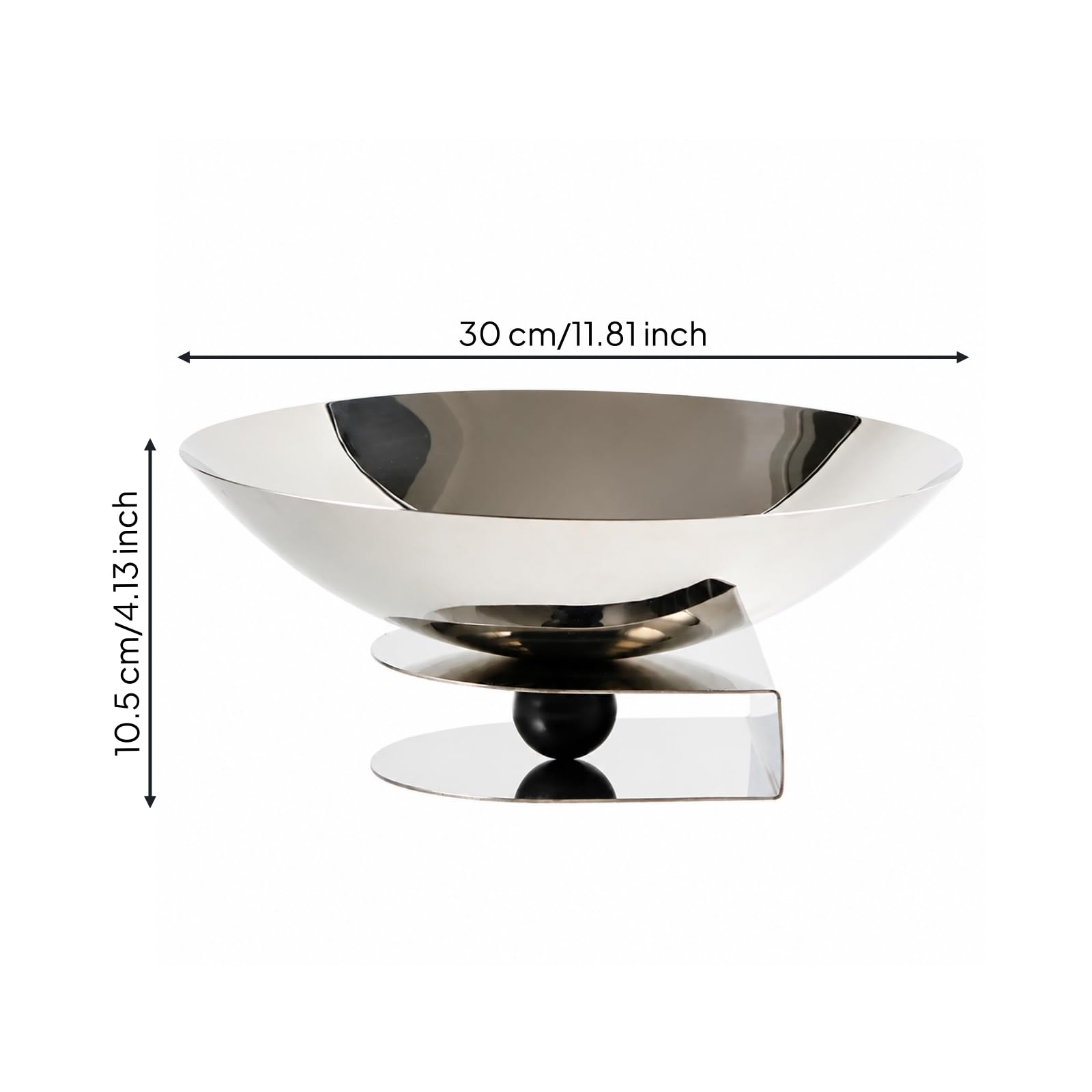 Colcolo Piatto da Portata Rialzato in Acciaio Capiente, Vassoio Portafrutta in Metallo con Base Rettangolare, Decorativo, per Spazi Alberghieri