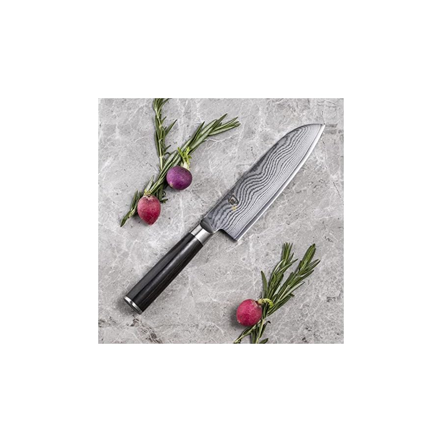 Shun Classic 7 inch Santoku Knife, Handcrafted in Japan, DM0702