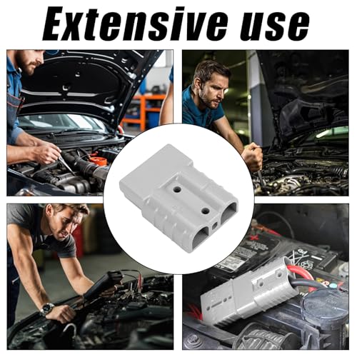 4 Stück 50A Batterieanschluss Stecker,600V Batterie Stecker Anderson Stecker,Schnellverbindungsstecker für Batterien für Autos, Wohnwagen, Boote, Solarsysteme（grau）