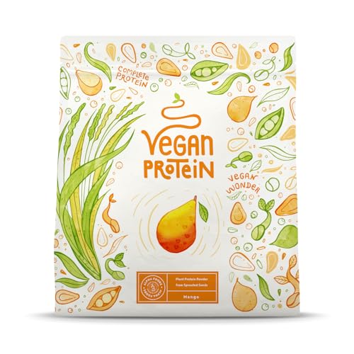 Veganes Proteinpulver | Mango | 600g Eiweißpulver | Premiumqualität Protein | Made in Germany | Alpha Foods