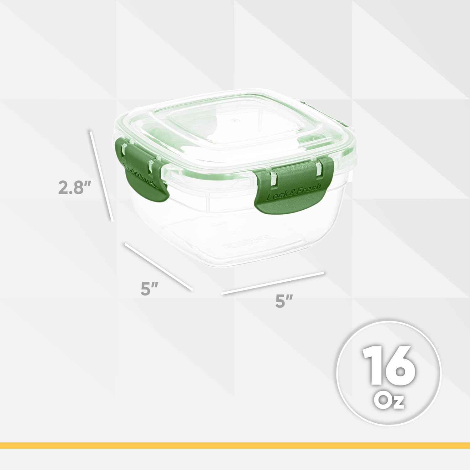 Superio Plastic Food Storage Containers with Airtight Lids, 6 Pack- 16 Oz, BPA Free, Leakproof, Stackable, Microwave, Dishwasher, Freezer Safe, Green