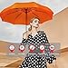 SIEPASA Windproof Travel Compact Umbrella-Automatic Umbrellas for Rain-Compact Folding Umbrella, Travel Umbrella Compact, Small Portable Windproof Umbrellas for Men Women Teenage. (Orange)