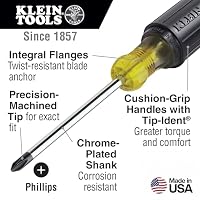 Klein Tools 85445 Schraubendreher-Set, Schlitz, Kreuzschlitz- und Vierkantschrauber, rutschfester gepolsterter Griff, 5-teilig – Ansicht 3