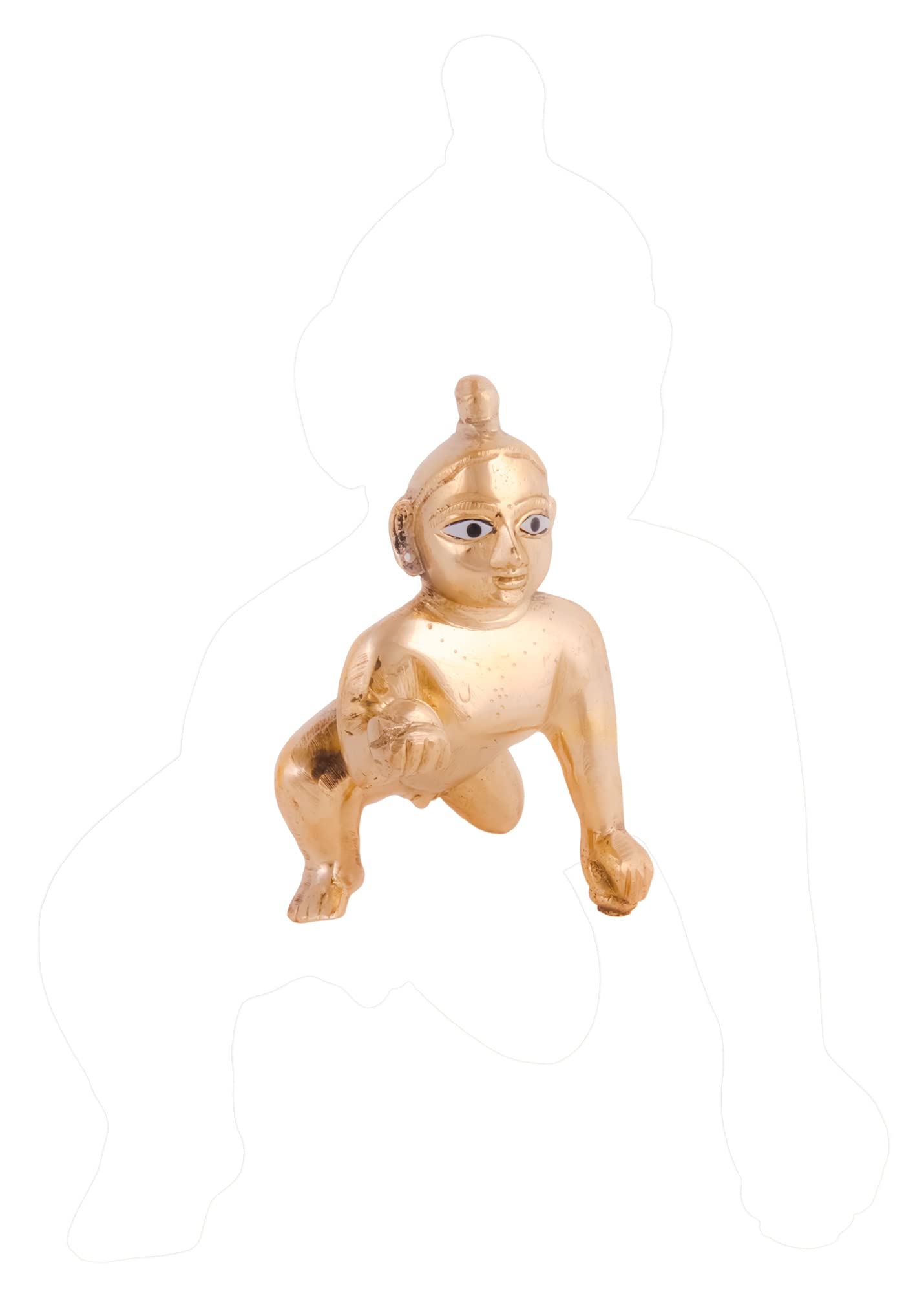 Shiv Shakti Arts® Pure Brass Krishna Ji | Kanha Ji | Laddu Gopal Ji with Singhasan/Julha/Palana, 2021 Janmashtami Spacial for Poojan/Home, Mandir Pooja 2