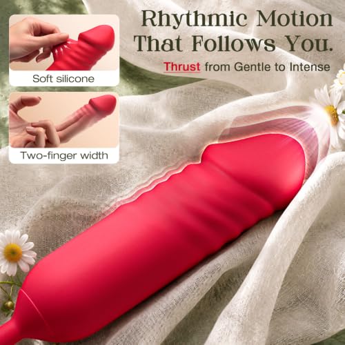 Image of MOOLIGIRL Rose Toy Vibrator with Thrusting Dildo, Adult Sex Toys for Women