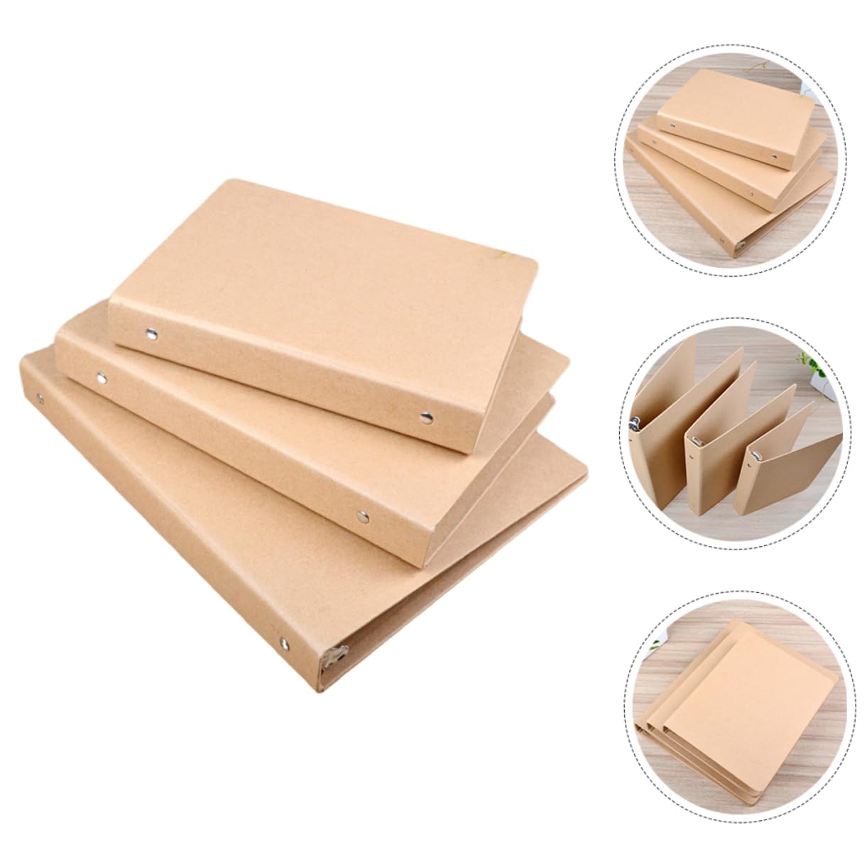 Copertina Quadernone a 6 Anelli 3 Pezzi in Carta Kraft | Foderine Quaderni, Quaderno Raccoglitore, Decorazioni Scuola, Uso Ufficio e Scuola, per Studenti