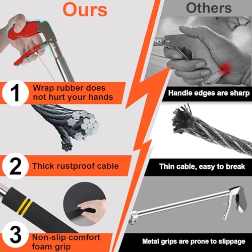 Image of Snake Grabber Tool, 66 inch Snake Tongs Removal Professional Collapsible Rattlesnake Reptile Grabber Long Reach Grabber Heavy Duty Wide Jaw Handling Tool with Lock Non-Slip Foam Grip