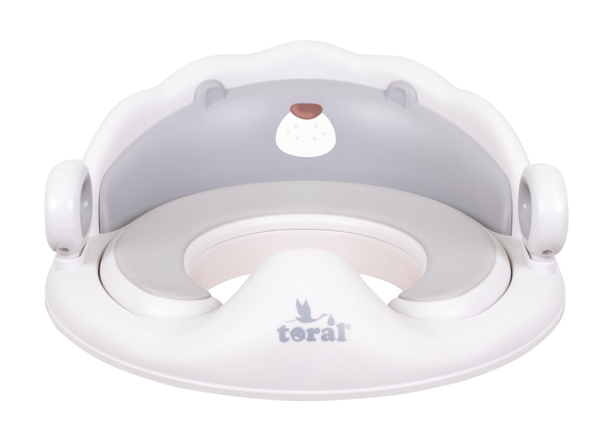 Toral Asiento Reductor con Asas para WC. Ayuda al aprendizaje de bebés y niños. Adaptador infantil portátil para váter MundiBebé +18 meses. Modelo Confort Osito