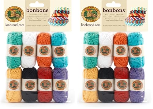 Image of Lion Brand Yarn Bonbons Yarn, Beach, 8 x 28 yd /26 m (Pack of 2)