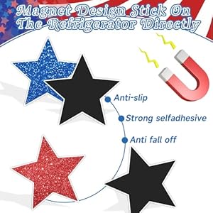   JULMELON-22pcs-4th-of-July-Patriotic-Decorations-Red-White-and-Blue-Star-Magnets-Car-Magnetic-Stickers-for-Independence-Day-Party-Cruise-Garage-Door-Refrigerator-Mailbox-Decorations-Accessories
