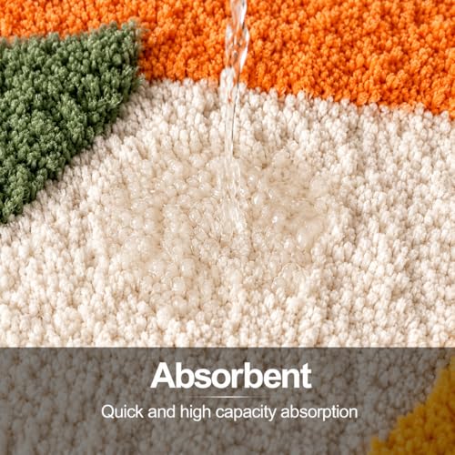 Image of Cotton Floral Door Mat | Water Absorbent, Anti-Skid, Machine Washable Floor Mat | Soft Microfiber Carpet for Home, Living Room & Bedroom | Premium Decorative Mat (Mlty 1, Rectangular)