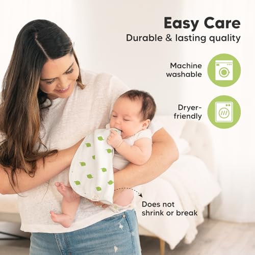 Image of 5-Pack Muslin Burp Cloths Baby Boy, Girl - Very Absorbent Baby Burp Cloth Rags, 8-Layers Viscose Derived from Bamboo Cotton Muslin Towel, Super Soft Spit Up Rags, No Shrink Washcloths (KeaFriends)