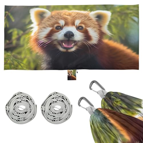 SDMKA Red Panda Camping Hammock, 330 lbs with 2 Tree Straps, Carry Bag, Single Portable Hammock for Outdoor/Indoor, Hiking, Beach, Backpacking, Travel